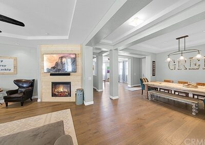 Wood floors in the living room.